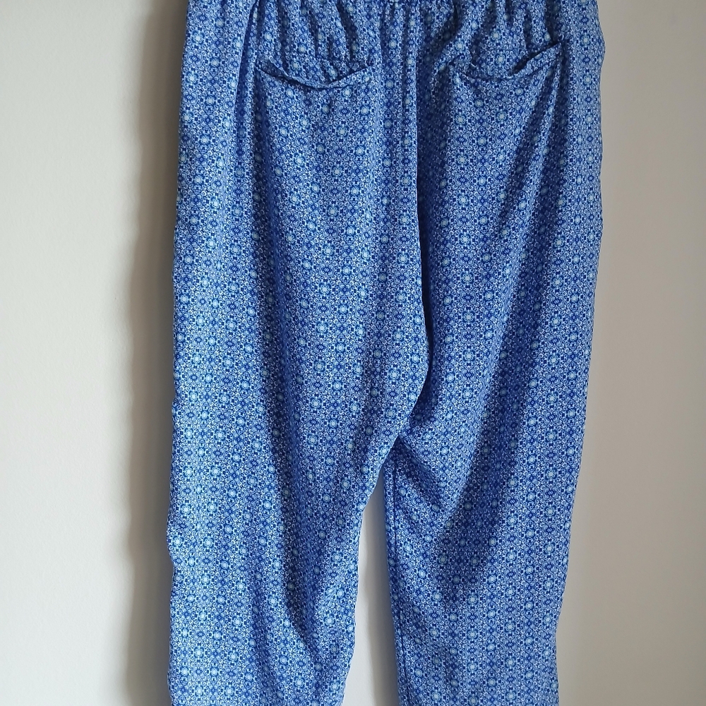 Gap Pull On Pants Size XL Pockets Blue White - Picture 7 of 10